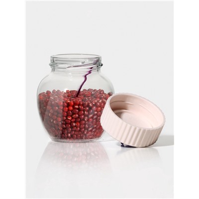 Банка для сыпучих Renga Strawberry, 210 мл, с крышкой и ложкой, стекло