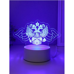 Светильник 3D RISALUX «Герб», LED-ночник, RGB, от сети, 9.5×16×9.9 см