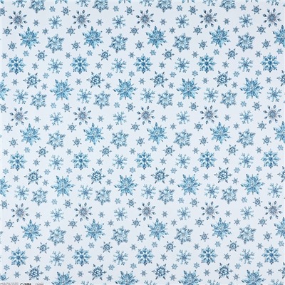 Бумага упаковочная новогодняя крафтовая «Снежинки», 50×70 см
