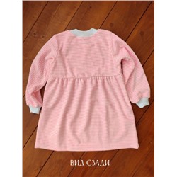 Платье Велюр с длинным рукавом 33054 (Розовый)