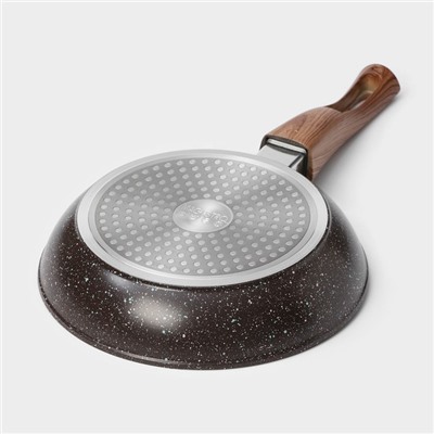 Сковорода Magistro Granit, d=20 см, съёмная ручка soft-touch, антипригарное покрытие, индукция, кованый алюминий, чёрная