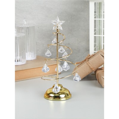 Новогоднее украшение Елка 19 см золото / NG-01/1 /уп 96/Новый год