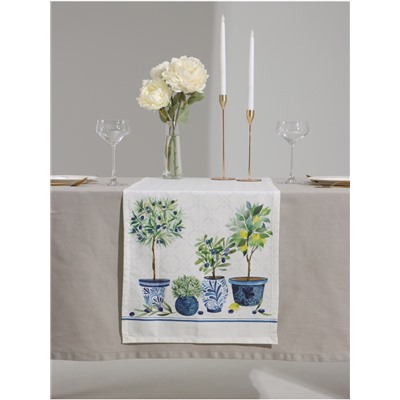 Дорожка на стол Этель Olives 40×149 см, 100% хлопок, репс 220 г/м², белая