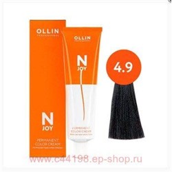 OLLIN "N-JOY" 4/9 – шатен зеленый, перманентная крем-краска для волос 100мл