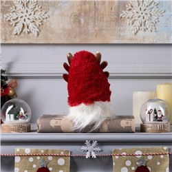 Светодиодная фигура «Гном красный» 12×19×12 см, текстиль, батарейки AG10×3 (в комплекте), свечение тёплое белое