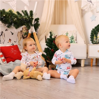 Боди детское MINAKU Winter, рост 62-68 см, белое