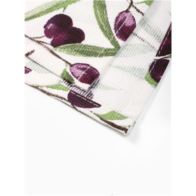 Фартук кухонный «Доляна» Olives, 60×70 см, 100% хлопок, рогожка 164 г/м², белый