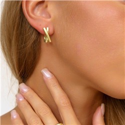 Комплект ювелирной бижутерии Итальянское золото (покрытие желтое 14к)в геометрическом стиле, серьги и кольцо 19 р, покрытие позолота, арт. 213.064-19