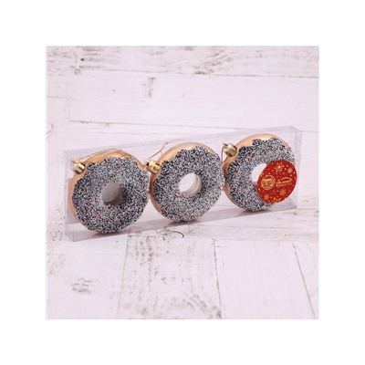 Ёлочные игрушки 3 шт. «Пончики» 2×8 см