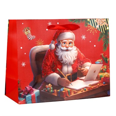 Пакет подарочный Новый год 23х18х9 / 1655-1 /уп 12/720/210г/м2