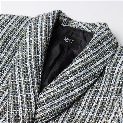 Пиджак женский твидовый двубортный MIST, размер 44, синий