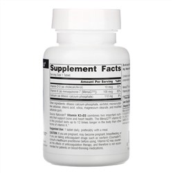 Source Naturals, витамин K2 и D3, 60 таблеток