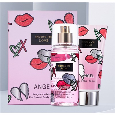 (ЗАМЯТА КОРОБКА) Набор парфюмированный спрей + лосьон для тела ANGEL, 88 мл. + 90 мл.