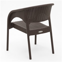 Кресло RATTAN Ola Dom, пластик, 58×62×80.5 см, коричневое