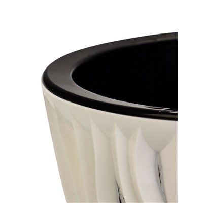 Кашпо для цветов со вставкой «Вдохновение», 3 л, бело-чёрное