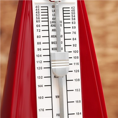 Метроном механический Gleam, коричневый, 40-408 ударов в минуту, 21×10×12 см