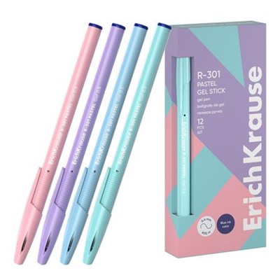 Ручка гелевая R-301 Gel Stick Pastel 0.5 мм синяя 61289 ErichKrause