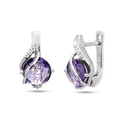 Серьги из серебра аметист, Софи