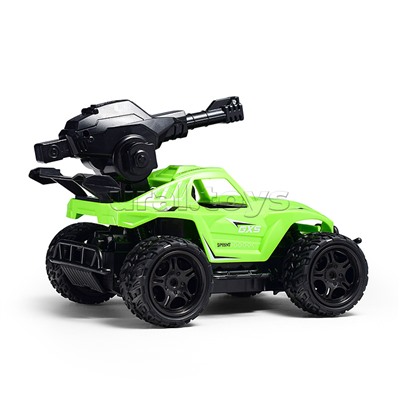 Машина с водяной пушкой,р/у, цвет зелёный, 27 MGz, в коробке