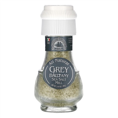 Drogheria & Alimentari, All Natural Grey Brittany Sea Salt Mill, 2.47 oz (70 g)