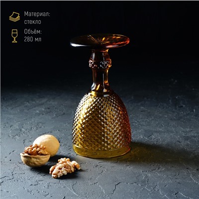 Бокал для вина Magistro «Вилеро», 280 мл, 8×16.5 см, стекло, жёлтый