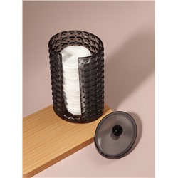 Органайзер для ватных дисков «Black Secret», с крышкой, 18×10×7.5 см, чёрный