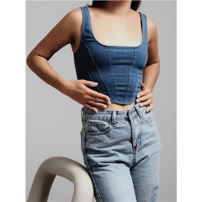 Корсет женский джинсовый MIST, размер XL, синий