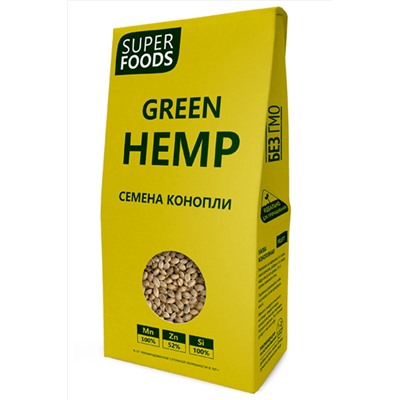Конопля пищевая семена "Green Hemp seeds" 150г ЭКОПРОДУКТЫ, 1179410