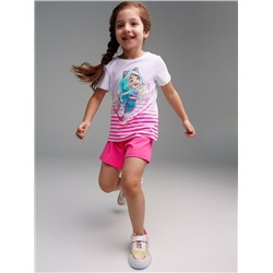 Комплект трикотажный для девочек: фуфайка (футболка), шорты