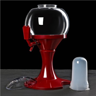 Башня пивная «Сфера», 3 л, колба для льда, пластик, красная