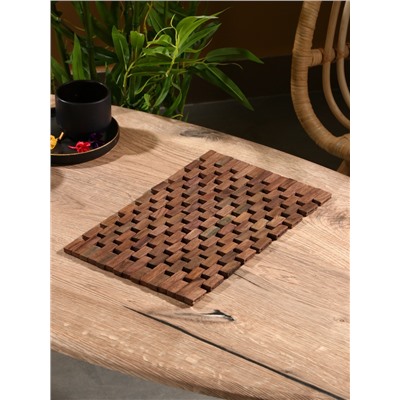Коврик из тикового дерева, 30×20×0.7 см