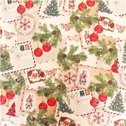 Бумага упаковочная новогодняя крафт белый «Письмо Деда Мороза!», 70×100 см