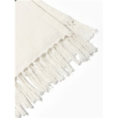 Плед с кисточками «Этель. Крупная полоса», 130×160 см, хлопок 100%