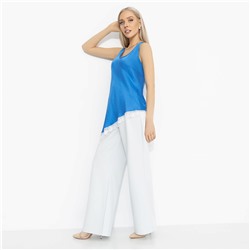 Топ, комбинированный с кружевом, Следи за мной (синий)