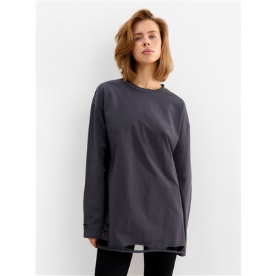 Лонгслив женский MINAKU: One Most Brand, графитовый, размер onesize