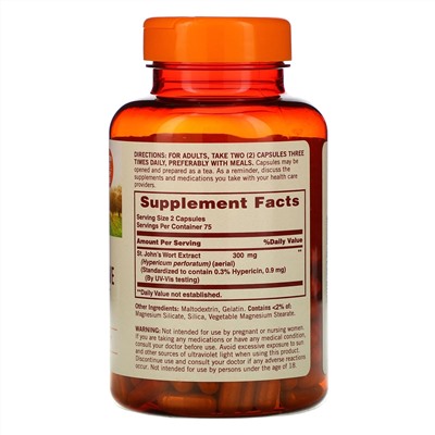 Sundown Naturals, Feeling Positive, зверобой, 300 мг, 150 капсул