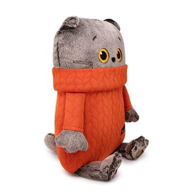 Мягкая игрушка-подушка «Кот в свитере с косами», 32 см