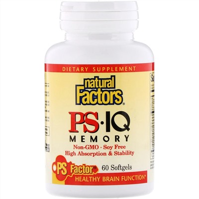 Natural Factors, PS - IQ Memory, 60 гелевых капсул