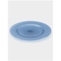 Тарелка подстановочная WY, d=33 см, стекло, голубая