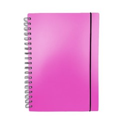 Тетрадь А4- 80л клетка на спирали пластиковая обложка "Favorite Color. Neon Pink" на резинке, с разделителями ТПФК480207 Эксмо