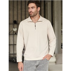 Свитшот с воротом стойкой на молнии из эластичного футера двухнитки