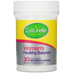 Culturelle, пробиотики, здоровый баланс для женщин, 30 вегетарианских капсул для ежедневного одноразового приема