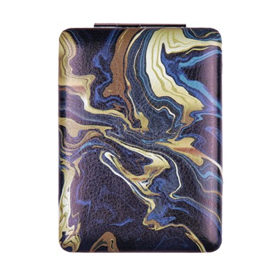 Зеркало карманное 6х8,5 см / GT354 /уп 50/300/ кожзам, стразы микс