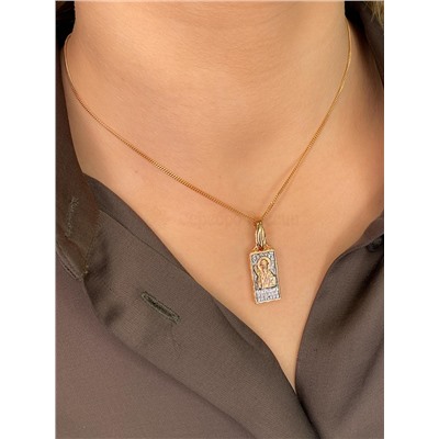 Подвеска-икона из чернёного серебра с золочением - Кирпичик св.Спиридона 925 пробы 3-610чз