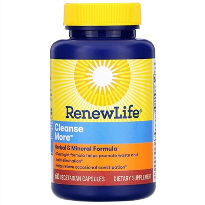 Renew Life, Cleanse More, 60 растительных капсул