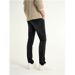 Slim CONTE CNM-02 Чёрные джинсы slim с эффектом потёртостей