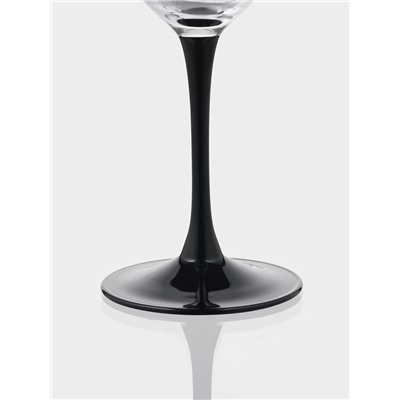 Бокалы для вина Luminarc Domino, 350 мл, набор 6 шт., стекло, прозрачные, чёрная ножка