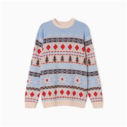Свитер вязаный новогодний детский KAFTAN Scandinavia, размер 32 (110-116 см), голубой