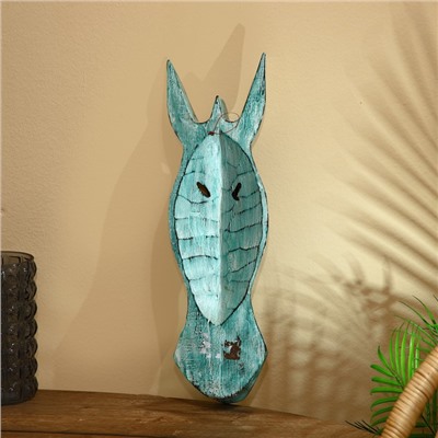 Маска «Зебра», 50 см, дерево албезия, голубая