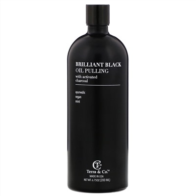 Terra & Co., Brilliant Black Oil Pulling, Mint, 6.75 oz (200 ml)